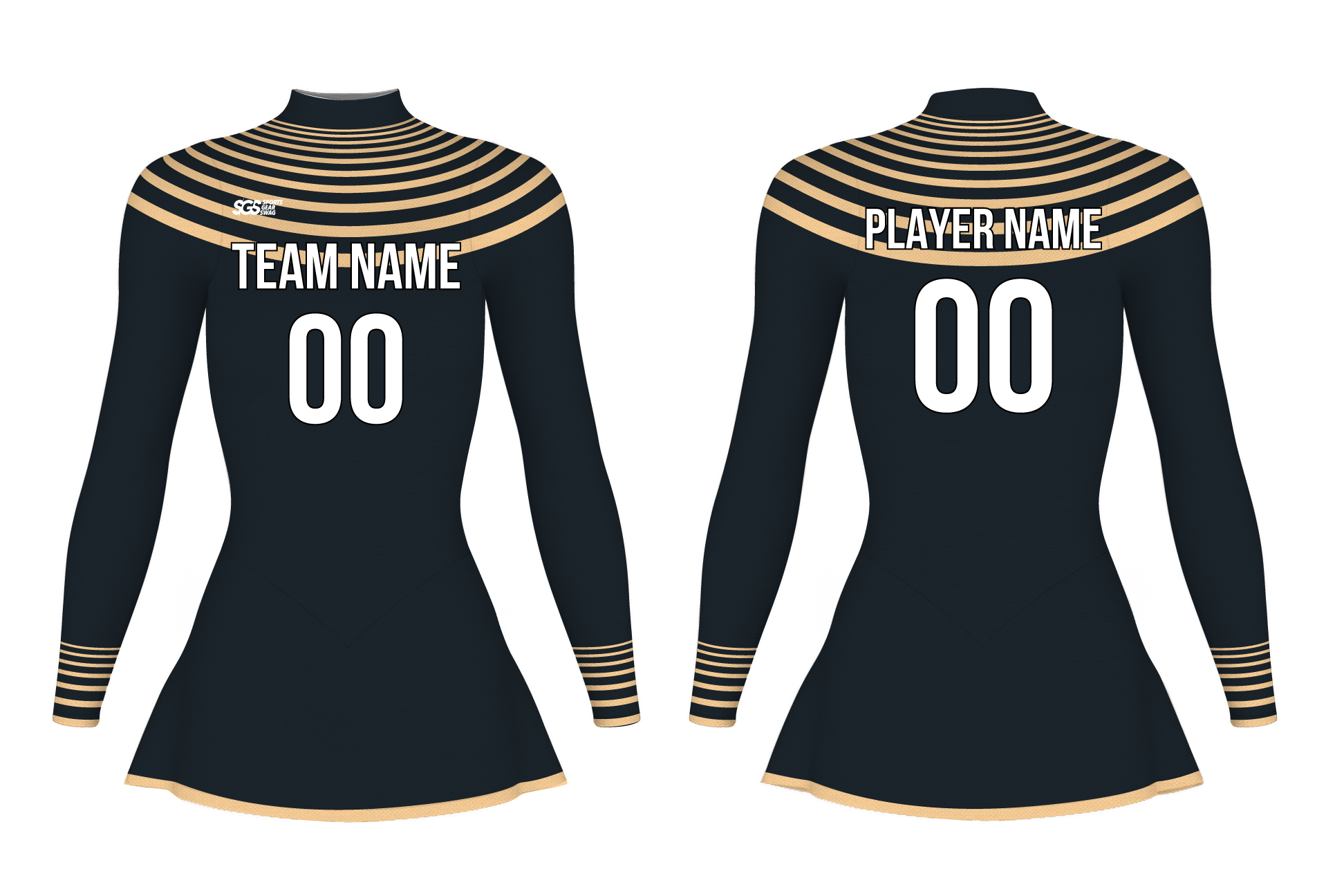Custom figure skating long sleeve one piece uniform eclipse spin adult youth plain skirt - Figure-skating-one-piece-uniforms