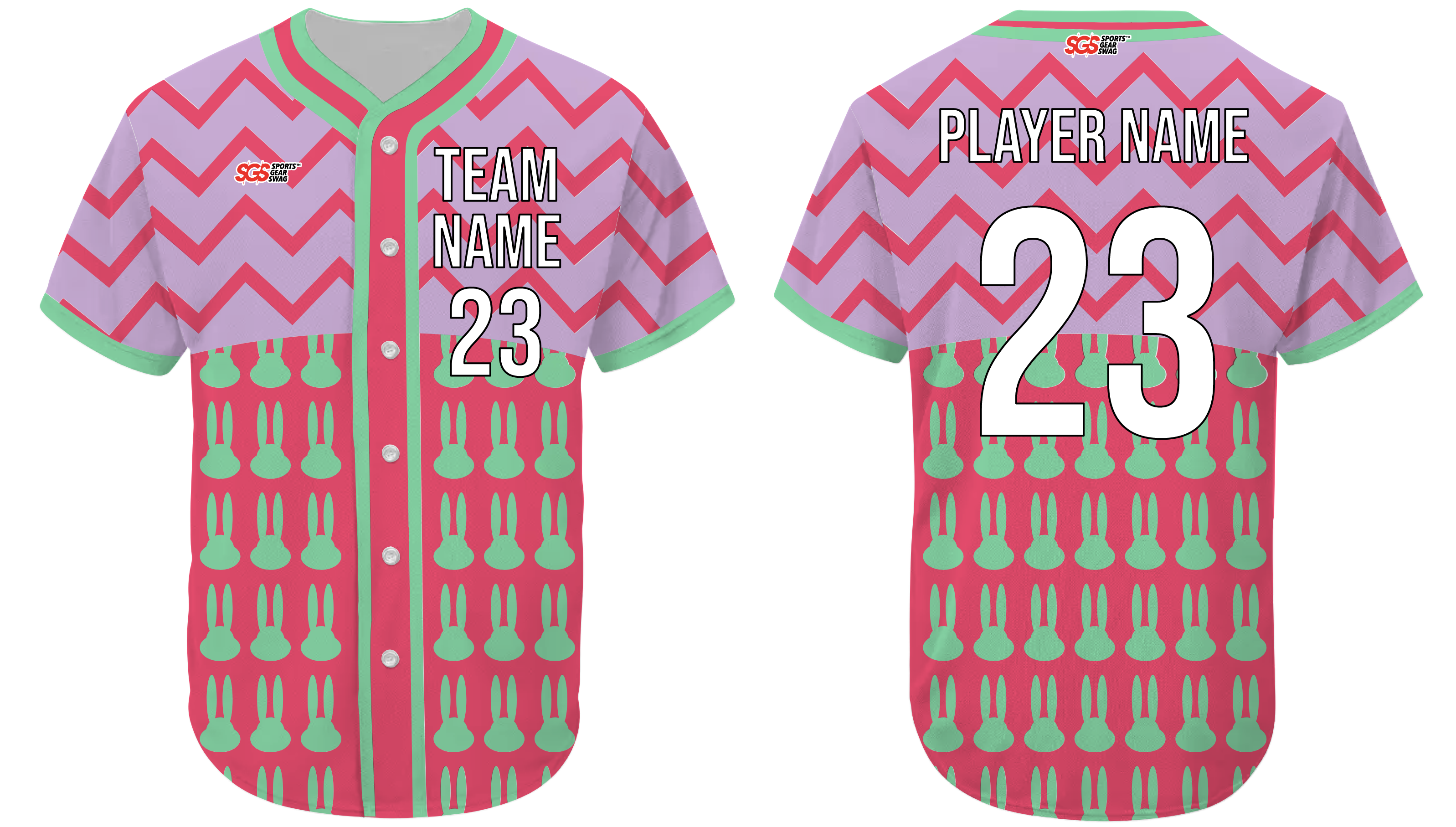 Custom zigzag lines adult youth unisex softball easter jersey - Jersey