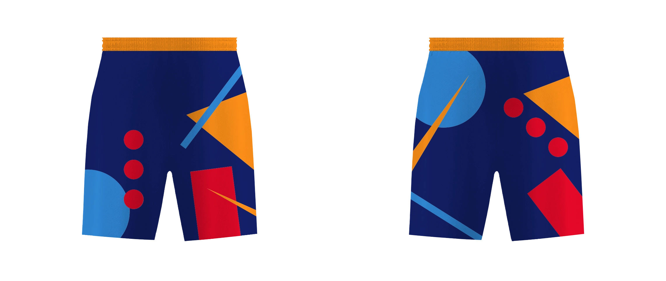 Custom assorted shapes abstract adult youth unisex cheerleading shorts - Cheerleading-shorts