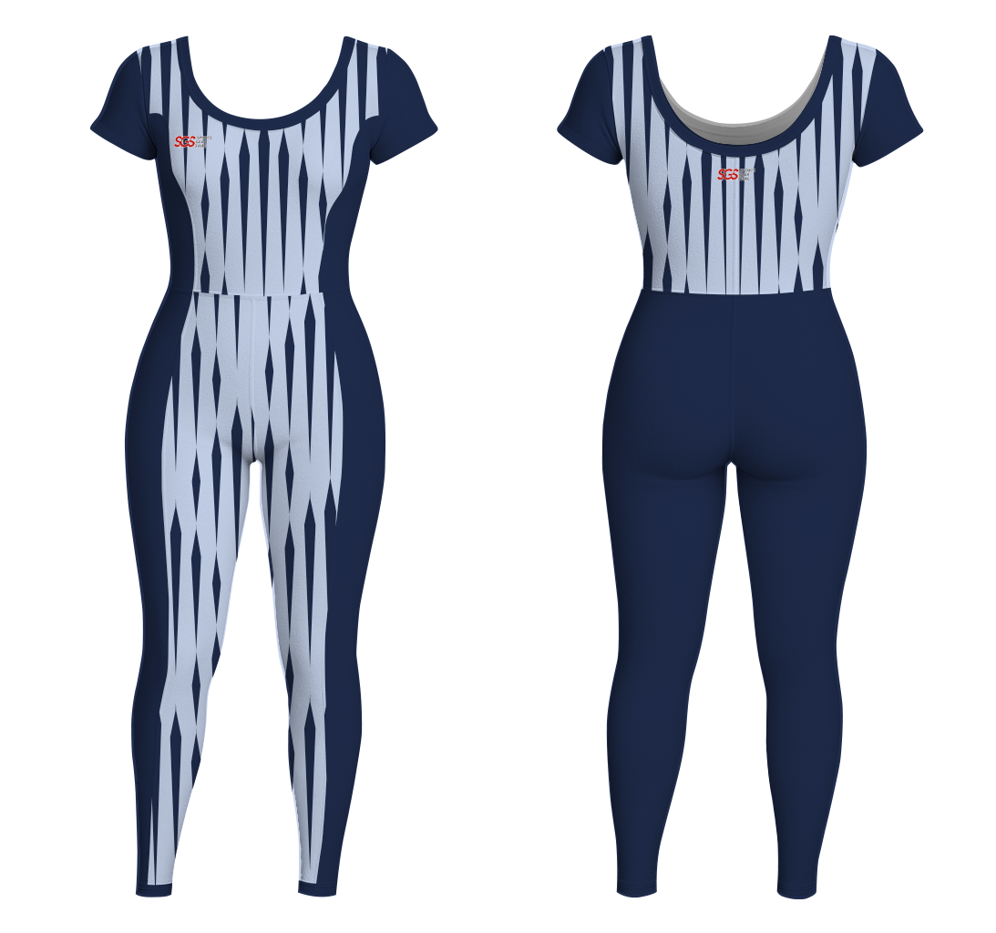 Custom women short sleeve unitards dance uniform pulsestripe - Dance-bodysuits
