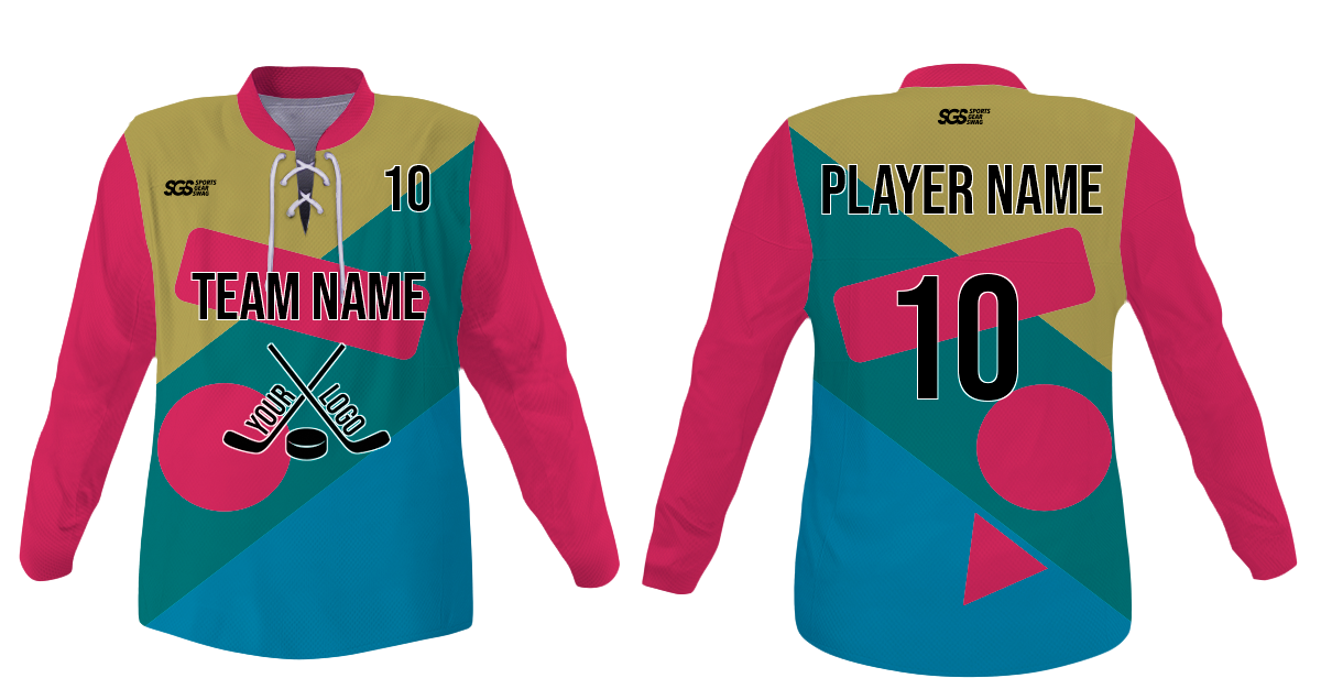Custom vari-colored youth unisex hockey jersey laces - Jersey