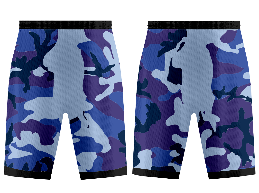 Custom night sky camo adult youth unisex basketball shorts - reversible uniform - Short
