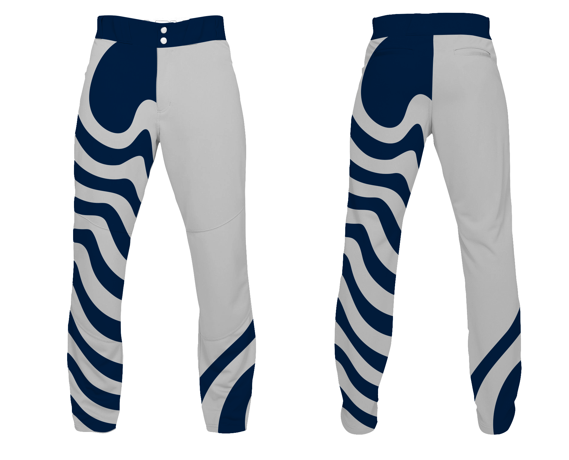 Custom wavy design adult youth unisex baseball pants - Baseball-pants
