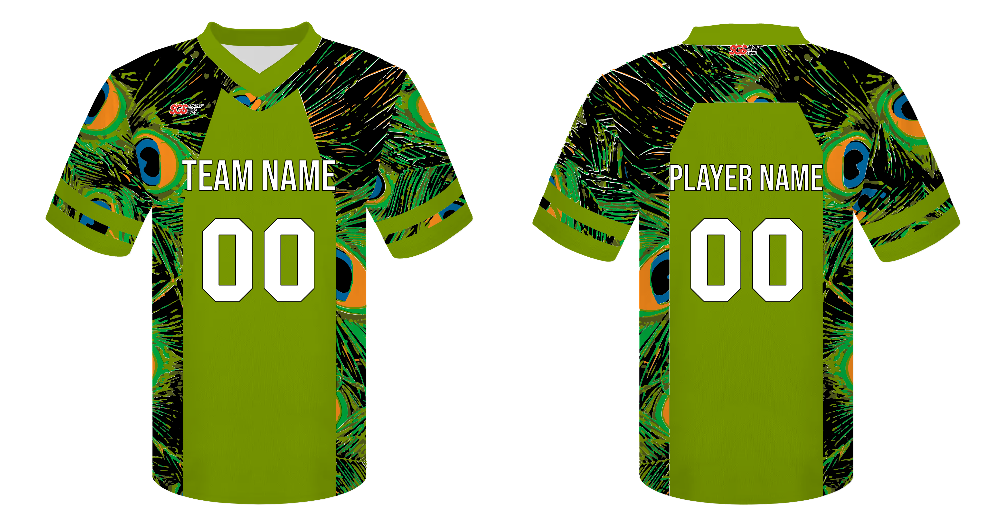Custom peacock animals adult youth unisex football jersey - Jersey