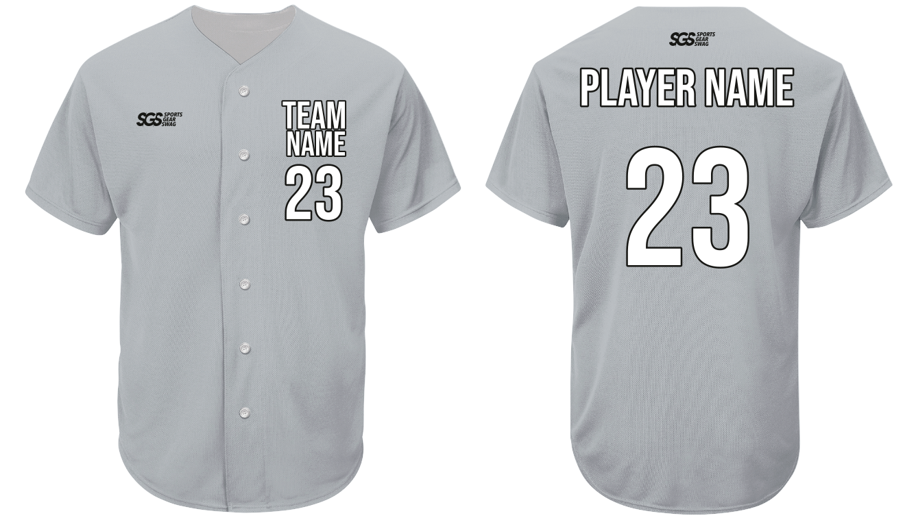 Custom ash white adult youth unisex full buttons softball jersey - Jersey