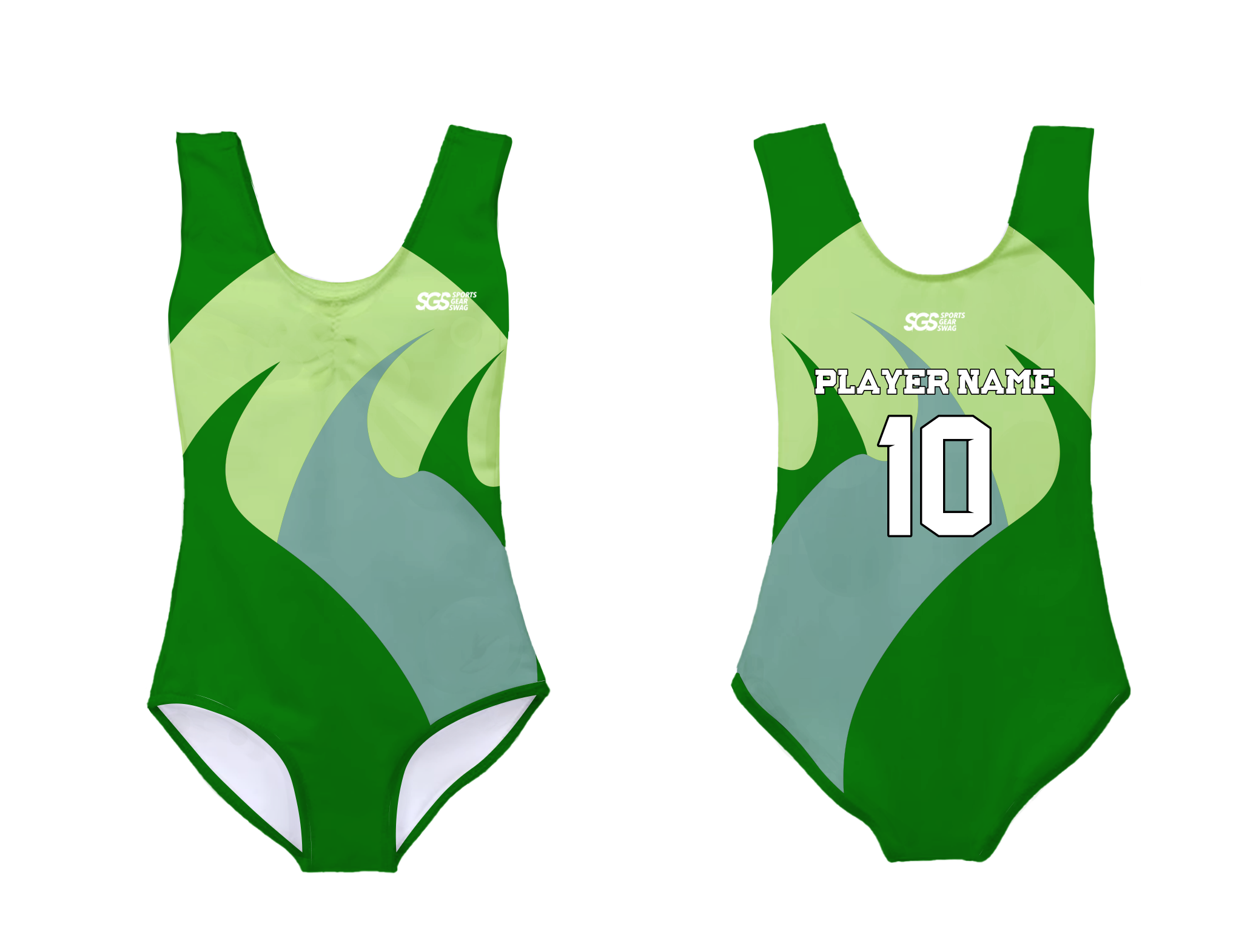 Custom sleeveless gymnastic uniform adult youth emerald waves - Gymnastics-uniforms