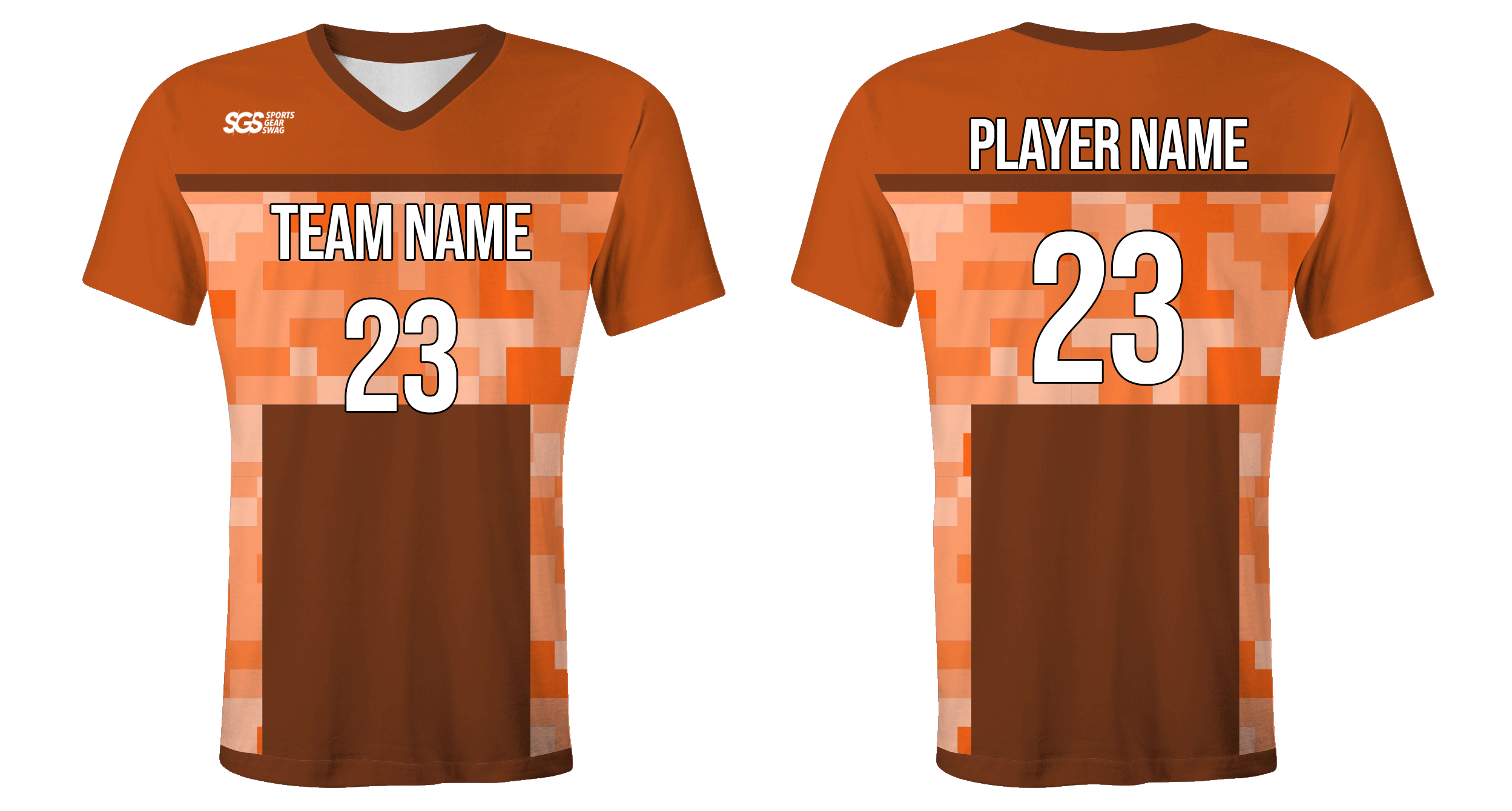 Custom square blocks design camo youth unisex cheerleading short sleeve tight fit jersey - Jersey