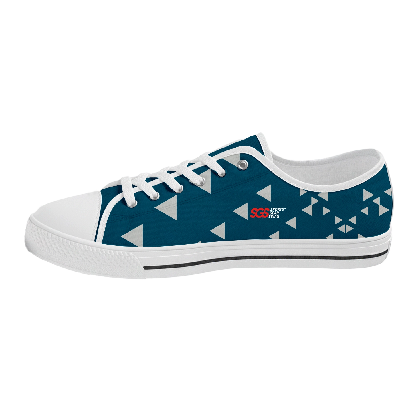 Custom low top canvas shoes white gear - Low-top-shoes