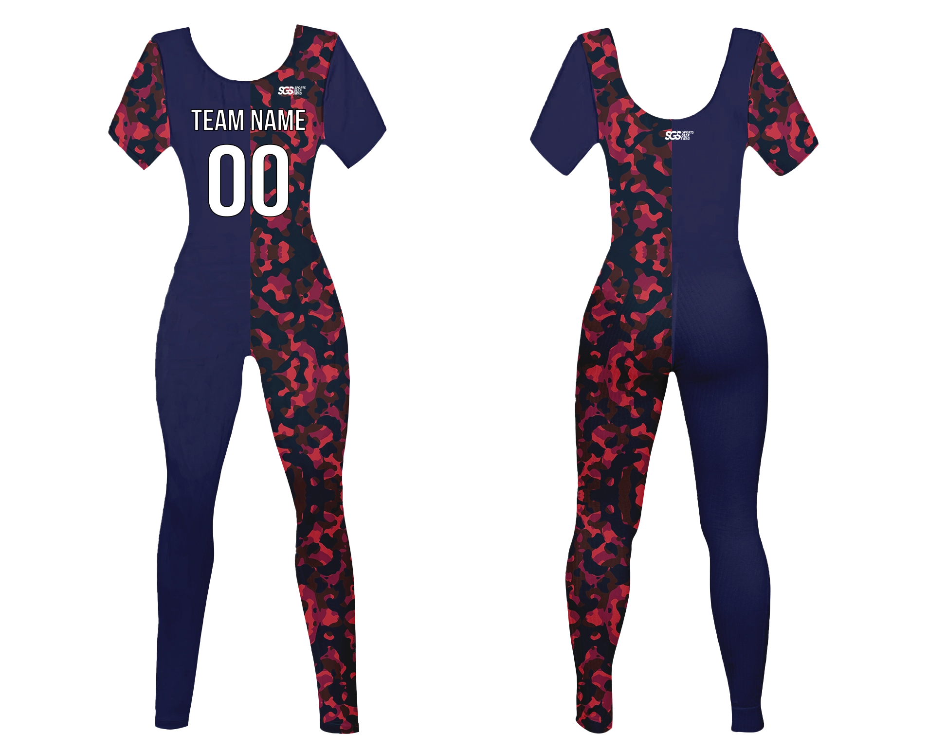 Custom women short sleeve dance bodysuit vibrant camo - Dance-bodysuits