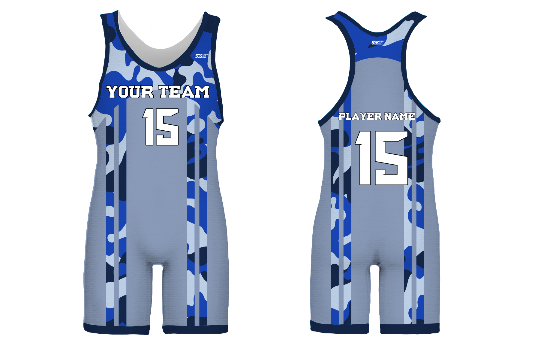 Custom navy vigil camo design adult youth unisex powerlifting singlets - Powerlifting-singlets
