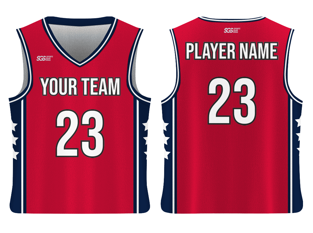 Custom 3 stars design adult youth unisex basketball jersey - reversible uniform - Jersey