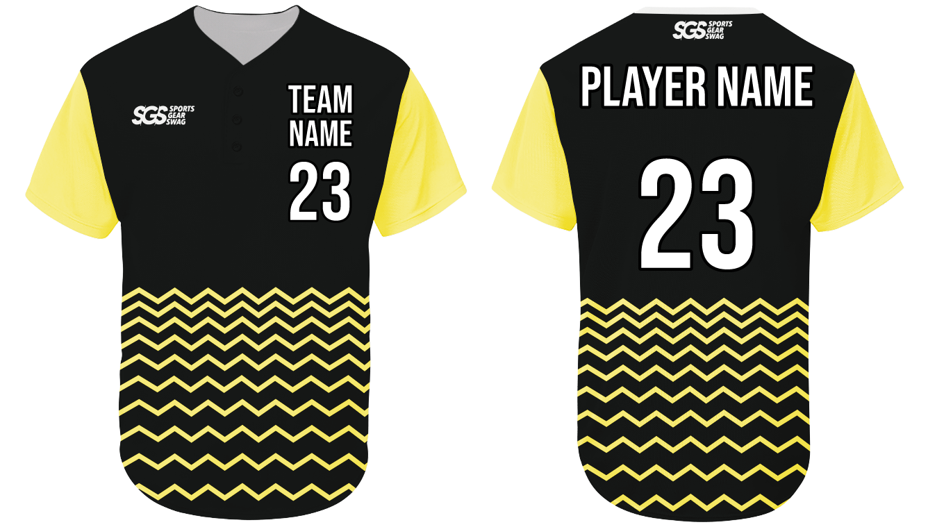 Custom wavy lines adult youth unisex three buttons softball jersey - Jersey
