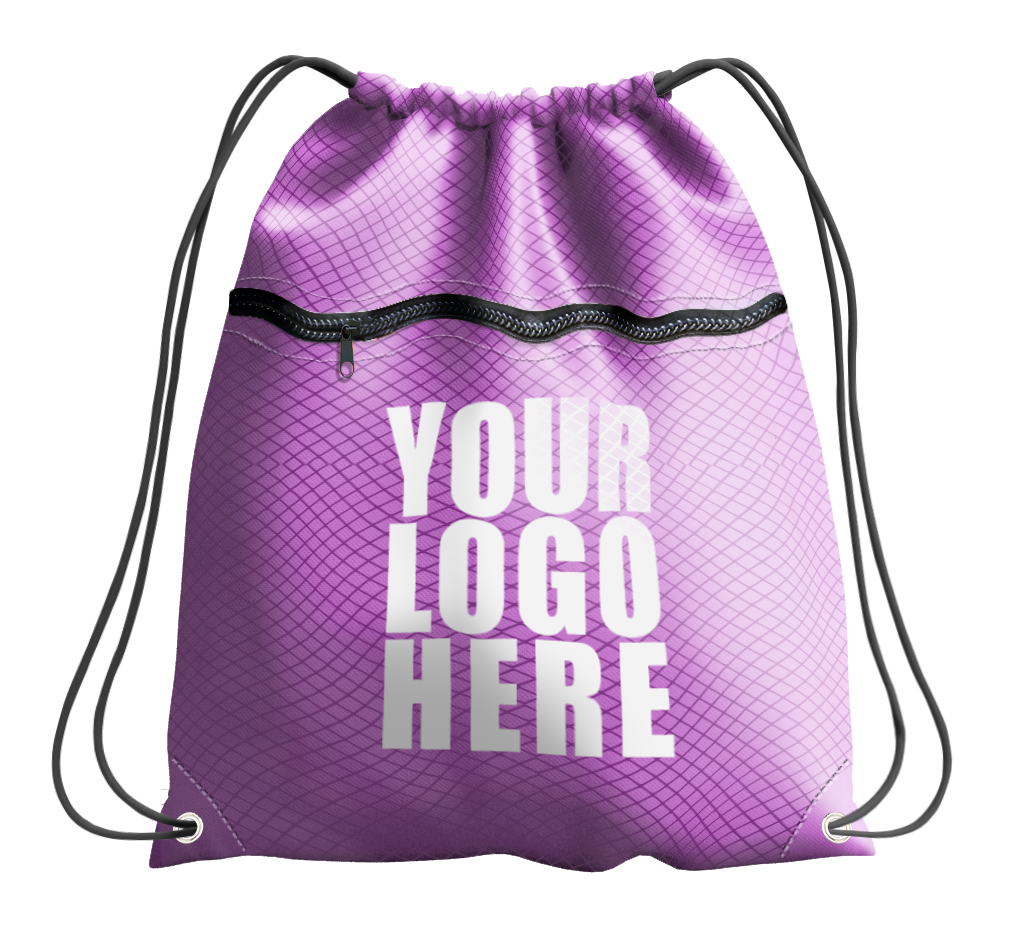 Purple drawstring bag with zipper - Drawstring-bag