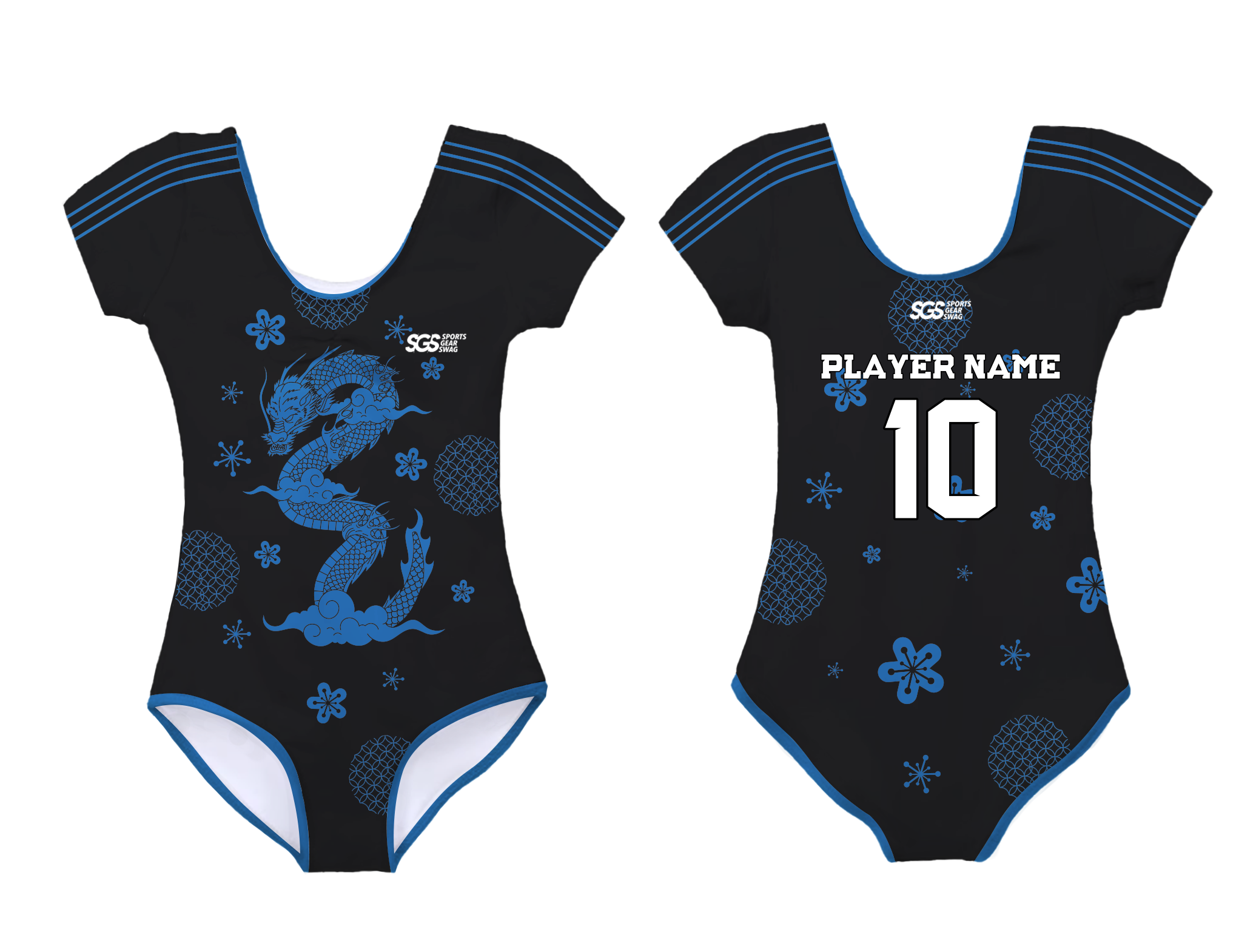 Custom short sleeve  gymnastic uniform adult youth dragon grace - Gymnastics-uniforms