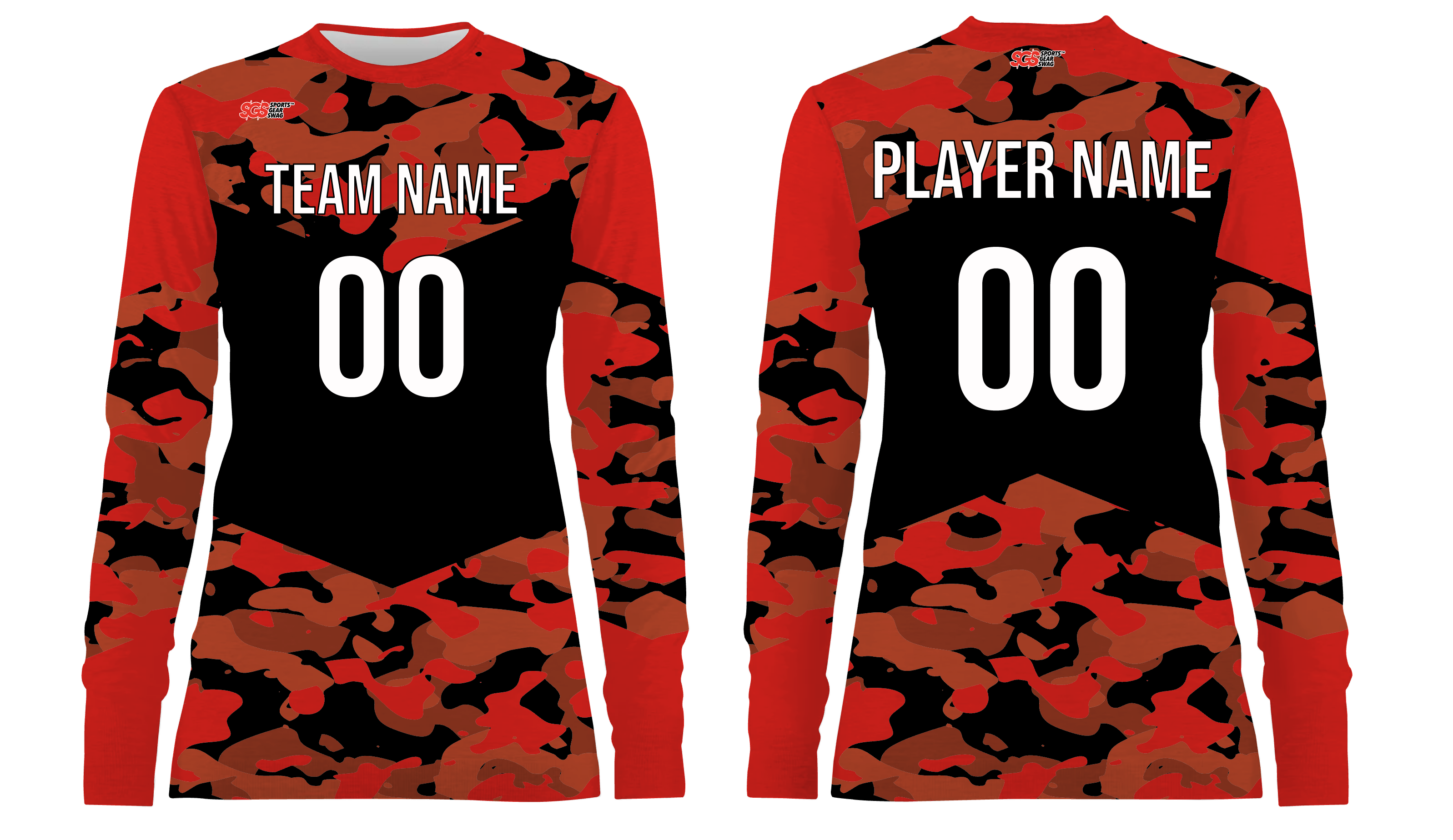 Custom v shape camo adult youth unisex long sleeves soccer jerseys - Jersey
