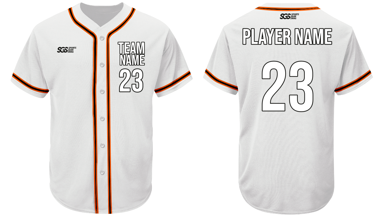 Custom soft white adult youth unisex full buttons softball jersey - Jersey
