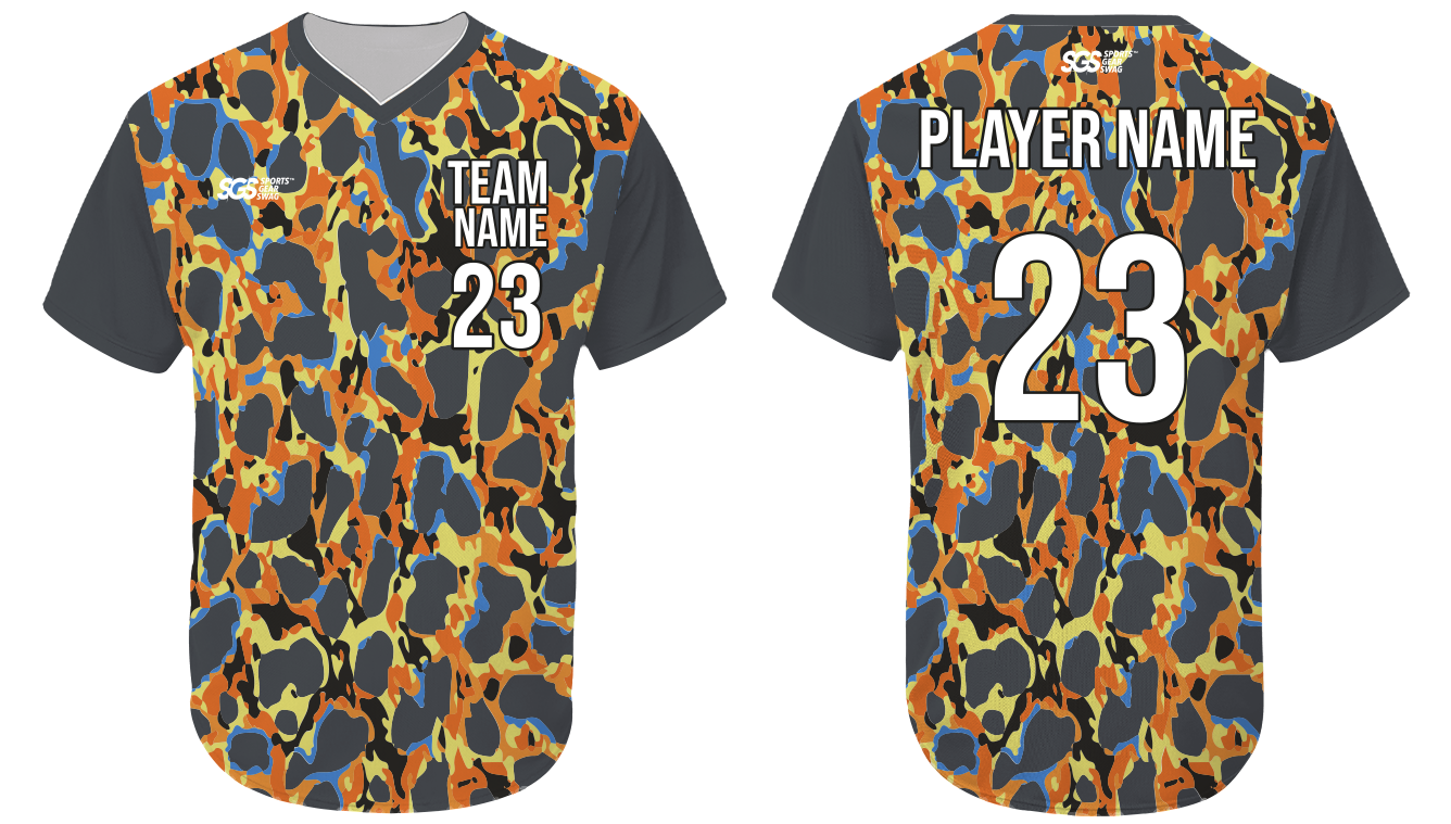 Custom animal skin pattern three button adult youth unisex baseball jersey - Jersey