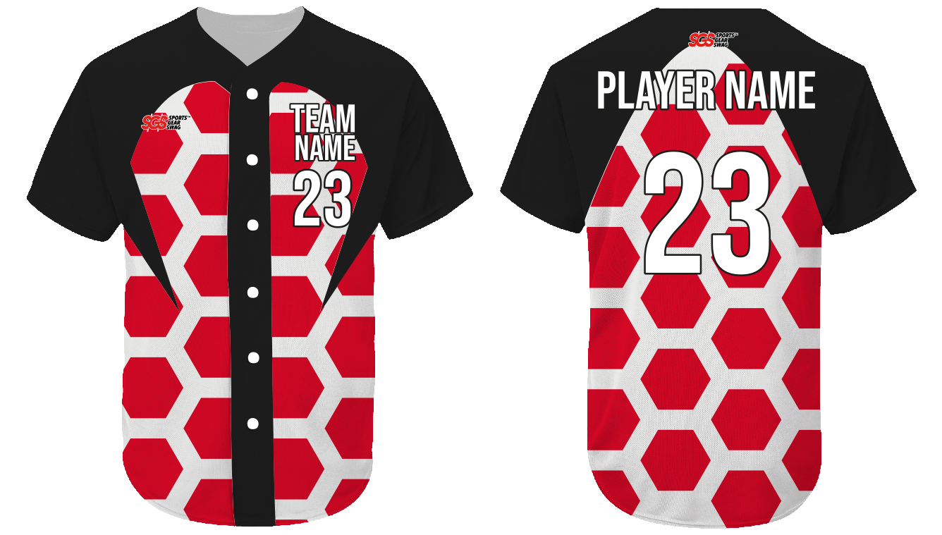 Custom hexagon shapes adult youth unisex softball jersey - Jersey