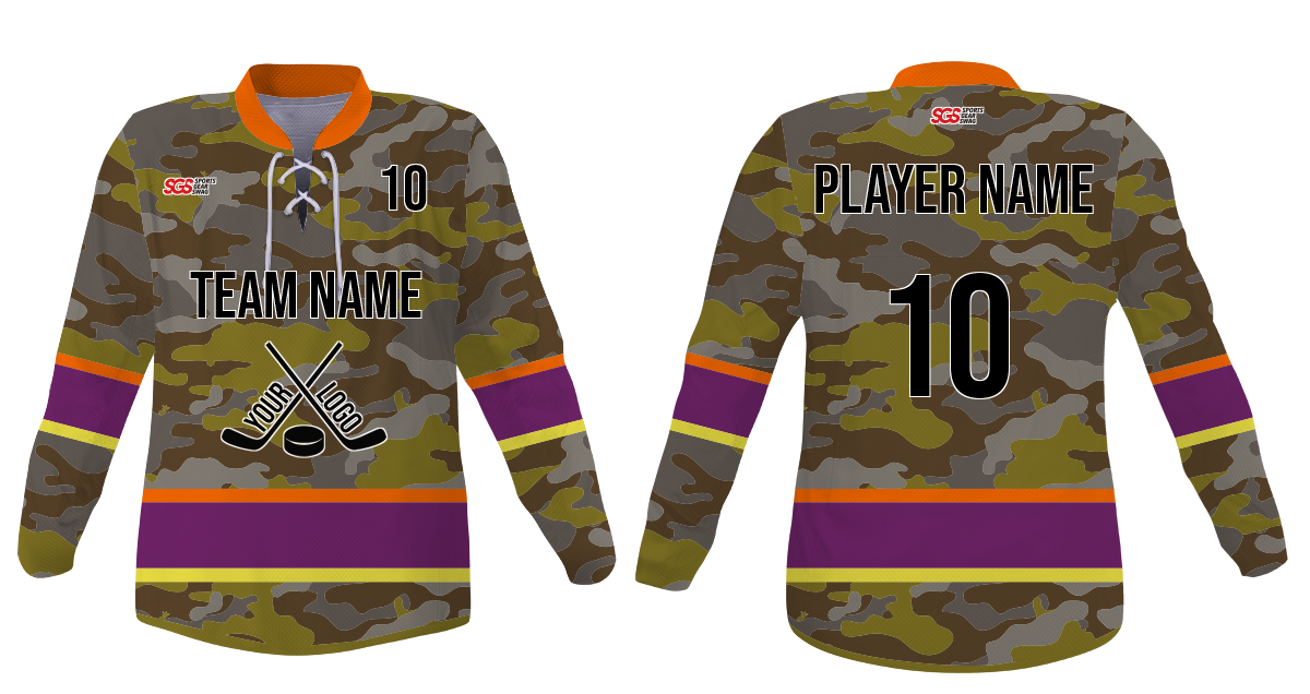 Custom  fine camo youth unisex hockey jersey laces - Jersey