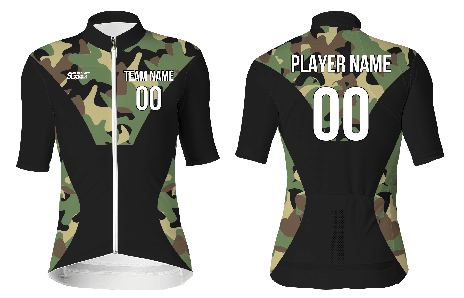 Custom cycling short sleeve adult youth unisex stealth style - Jersey