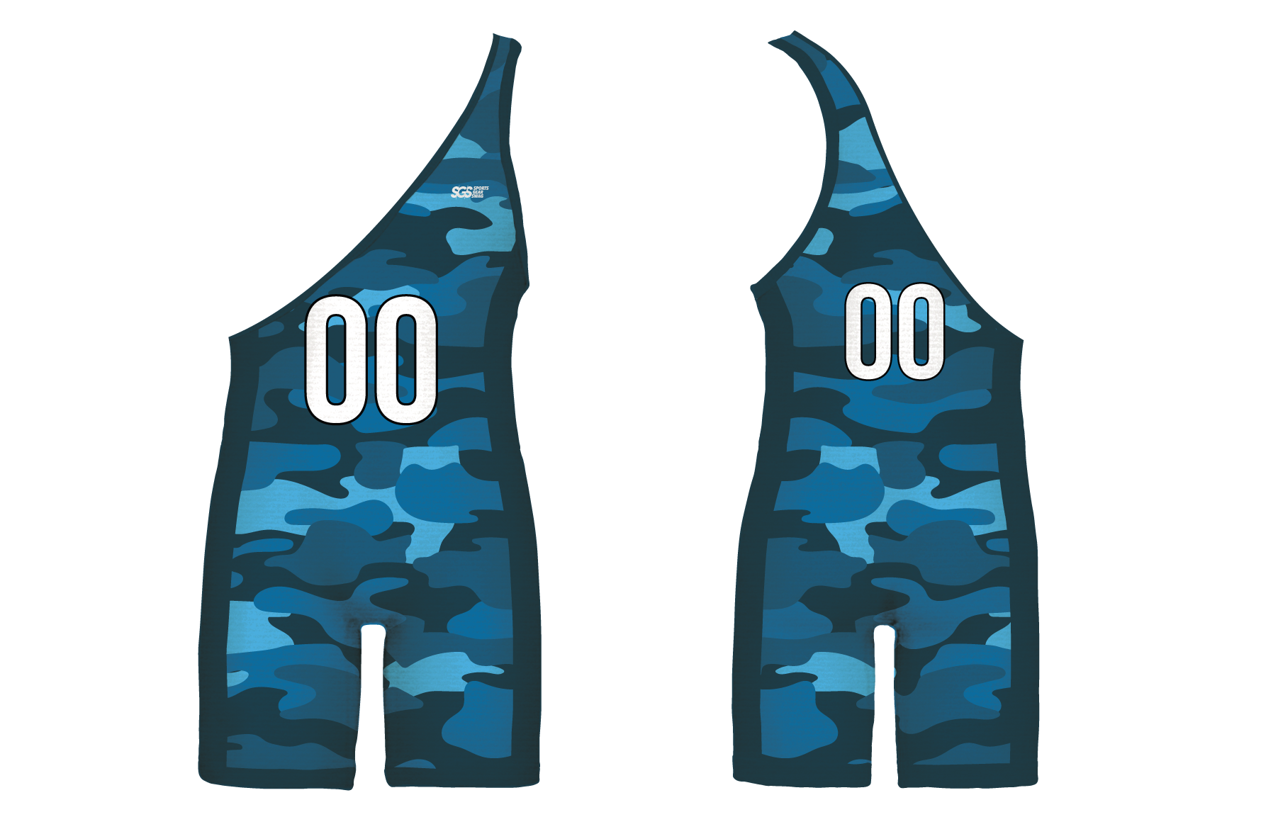 Custom single strap wrestling singlets adult youth unisex arctic camo - Wrestling-singlets