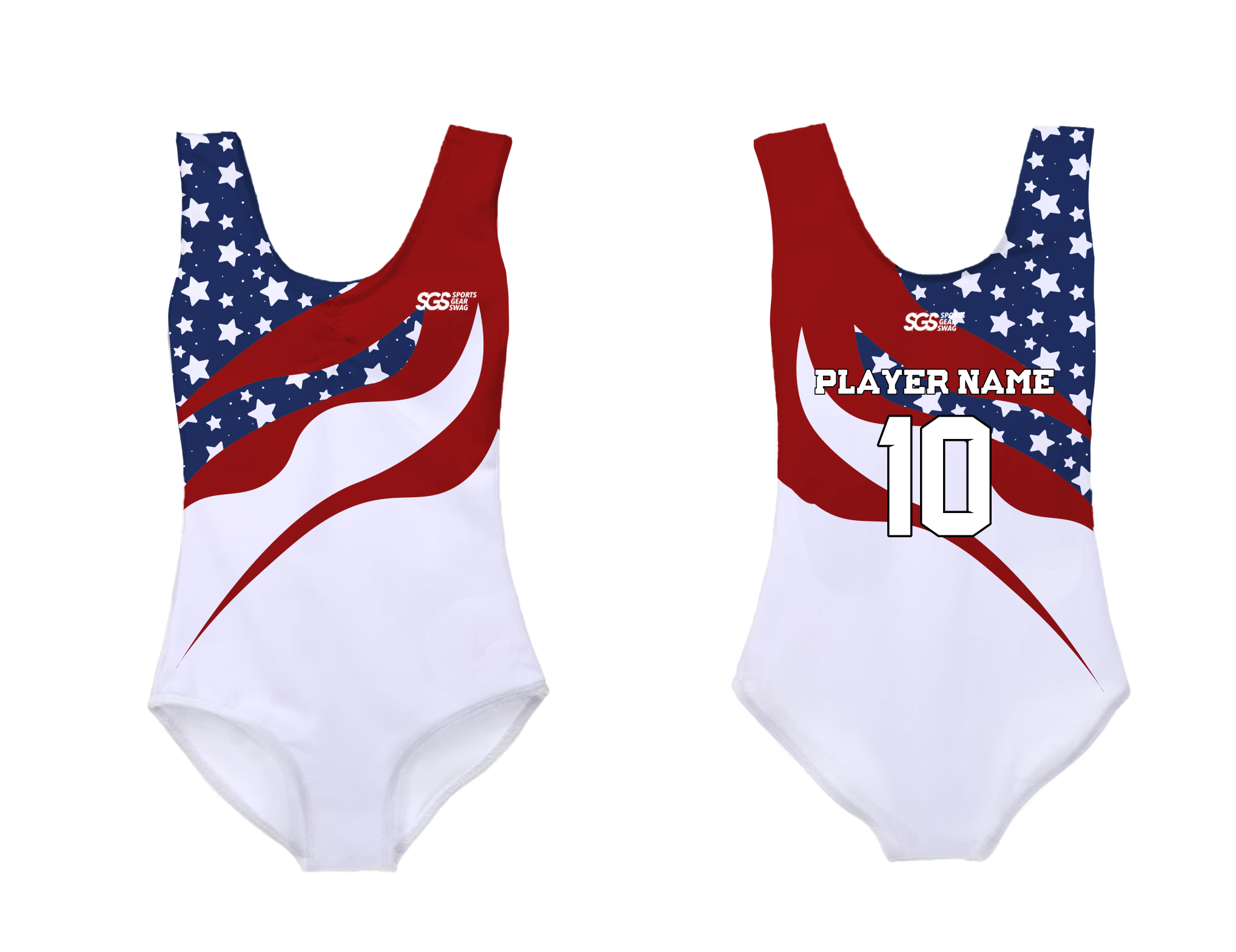 Custom sleeveless gymnastic uniform adult youth freedom waves - Gymnastics-uniforms