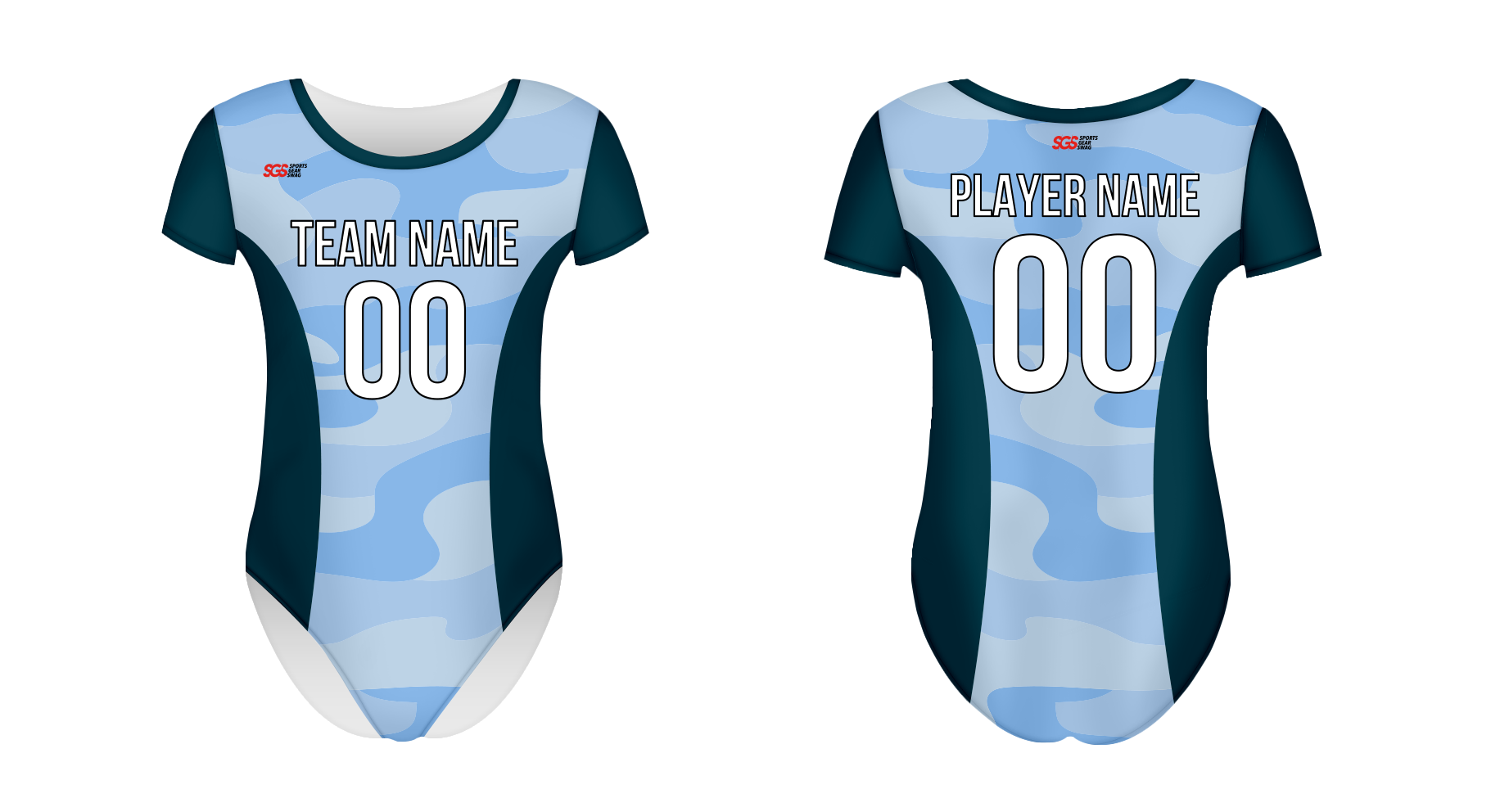 Custom women short sleeve one piece dance uniform ocean camo - Dance-jerseys