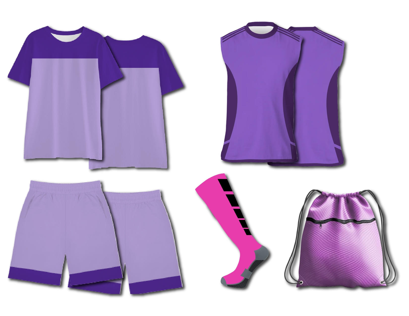 Custom flag football shirt adult youth unisex solid lavender - Jersey