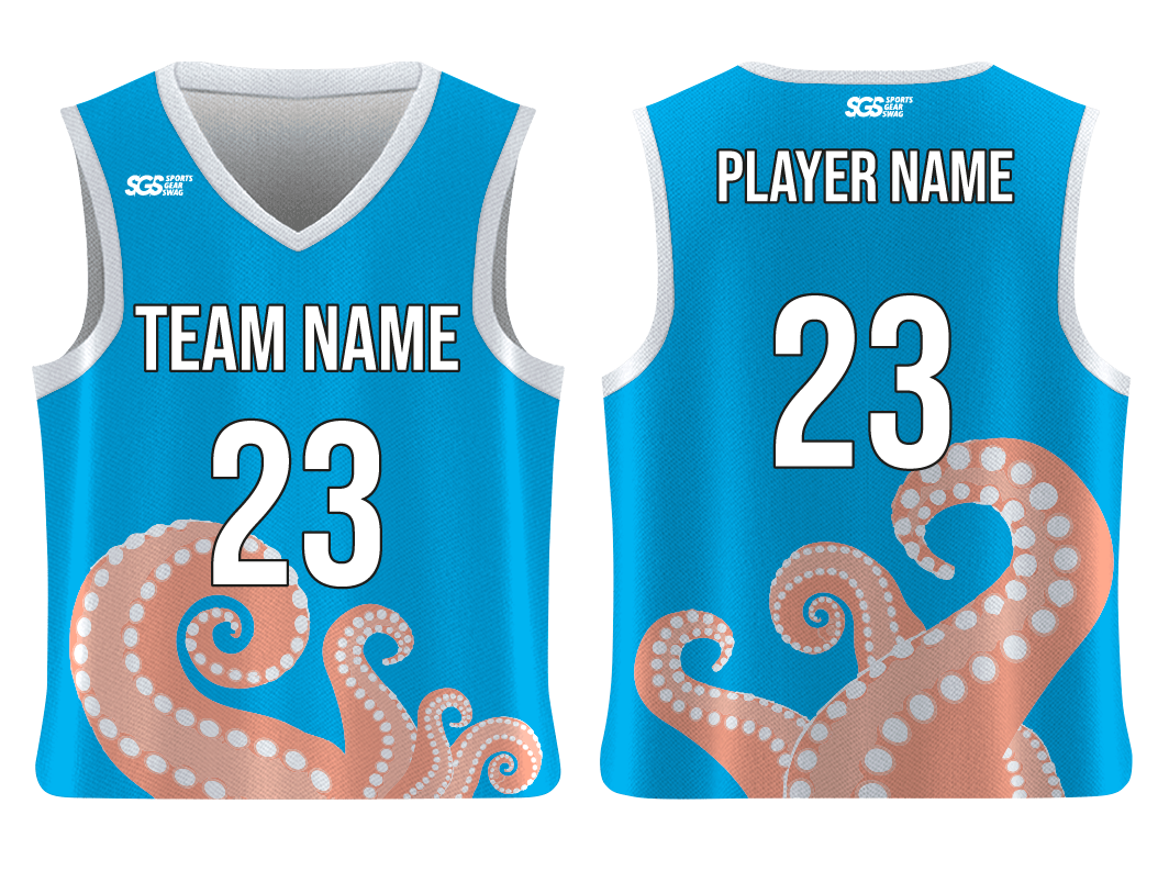 Custom sea animal adult youth unisex basketball jersey - reversible uniform - Jersey