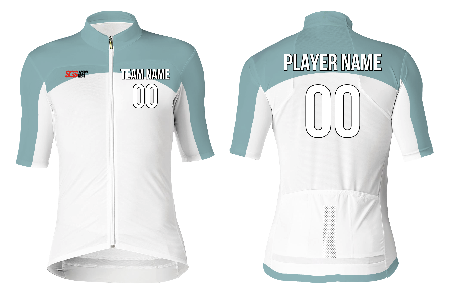 Custom cycling short sleeve adult youth unisex sleek contrast - Jersey