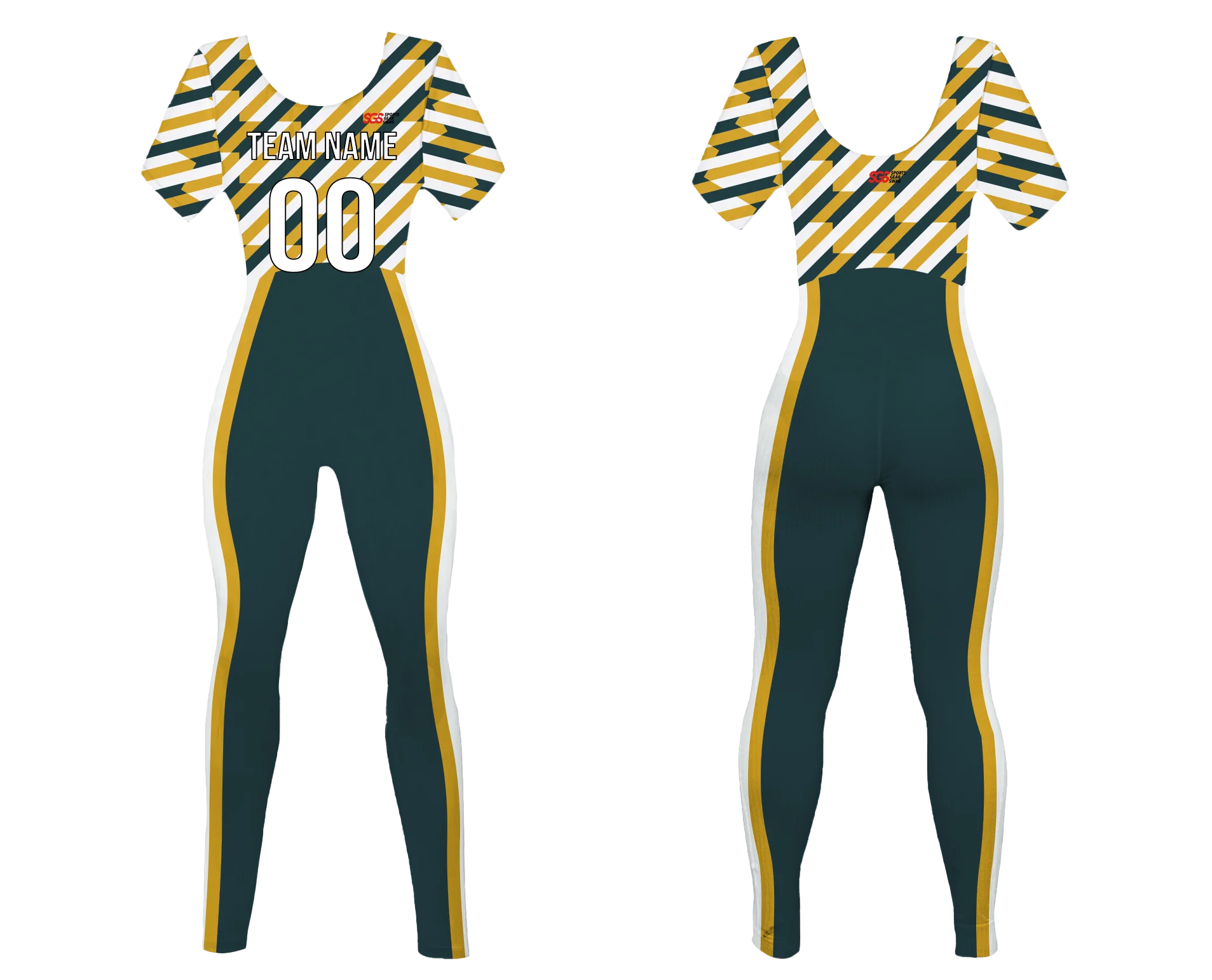Custom women short sleeve dance bodysuit rhythmic stripes - Dance-bodysuits