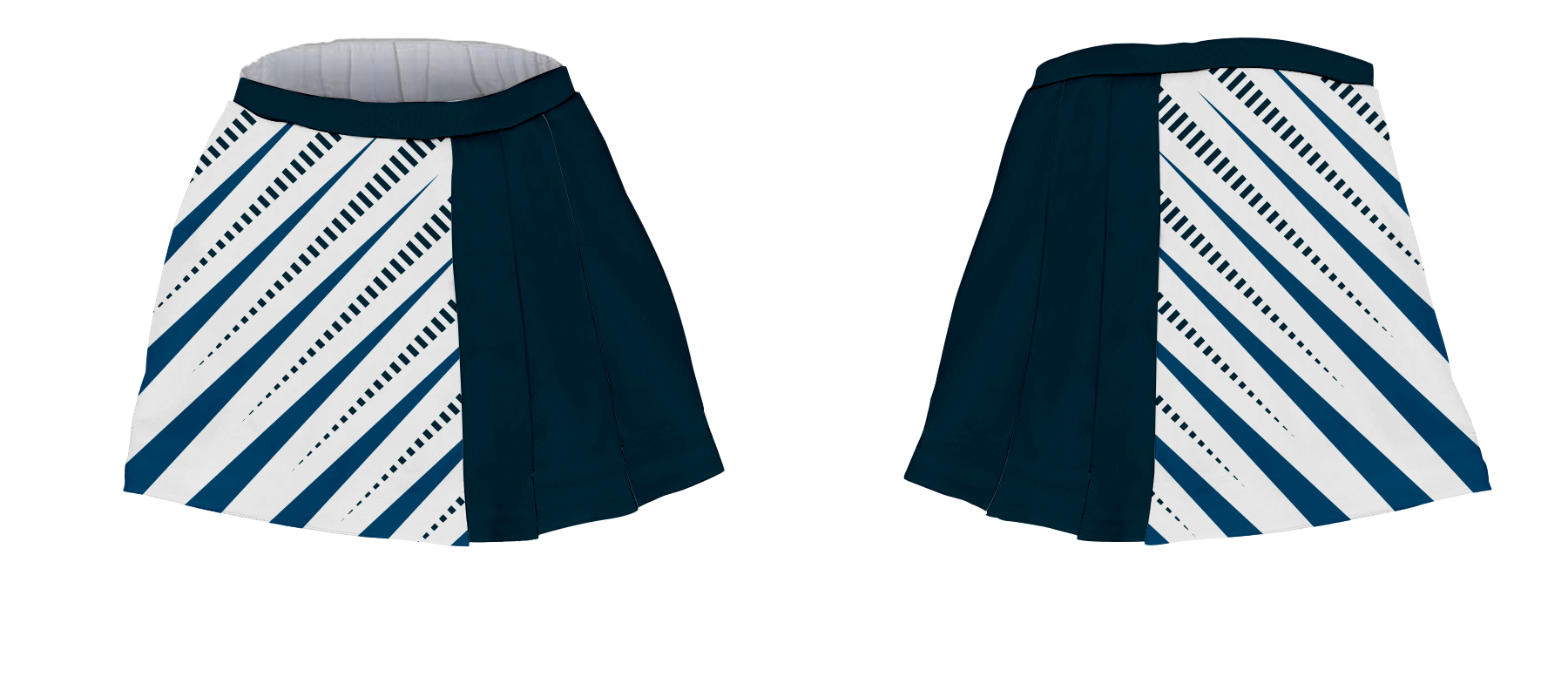 Custom semi pleated skirt dance uniform diagonal duo - Dance-skirts