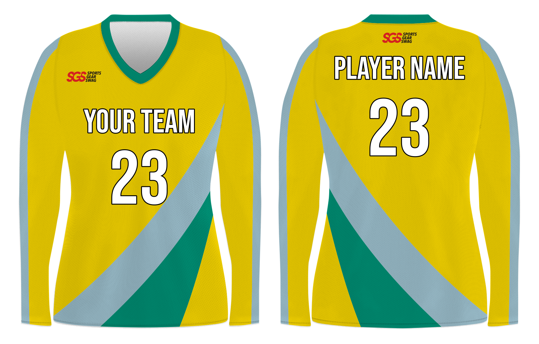 Custom sharp stripes solids adult youth volleyball long sleeve jersey - Jersey