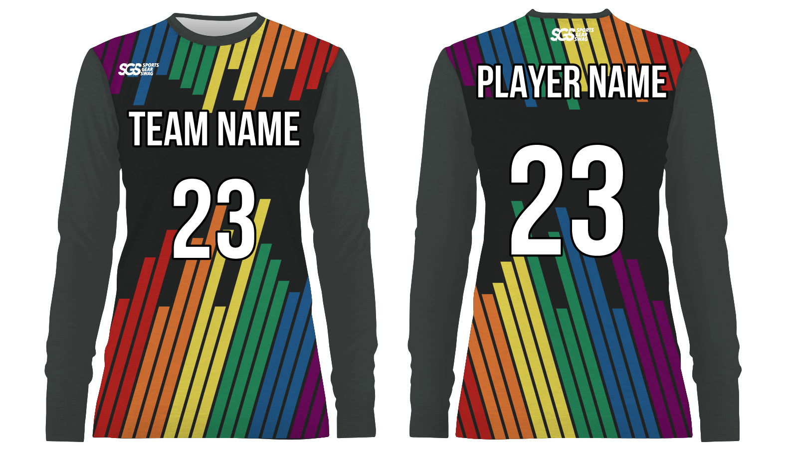 Custom musical stripes adult youth unisex long sleeves soccer jerseys - Jersey