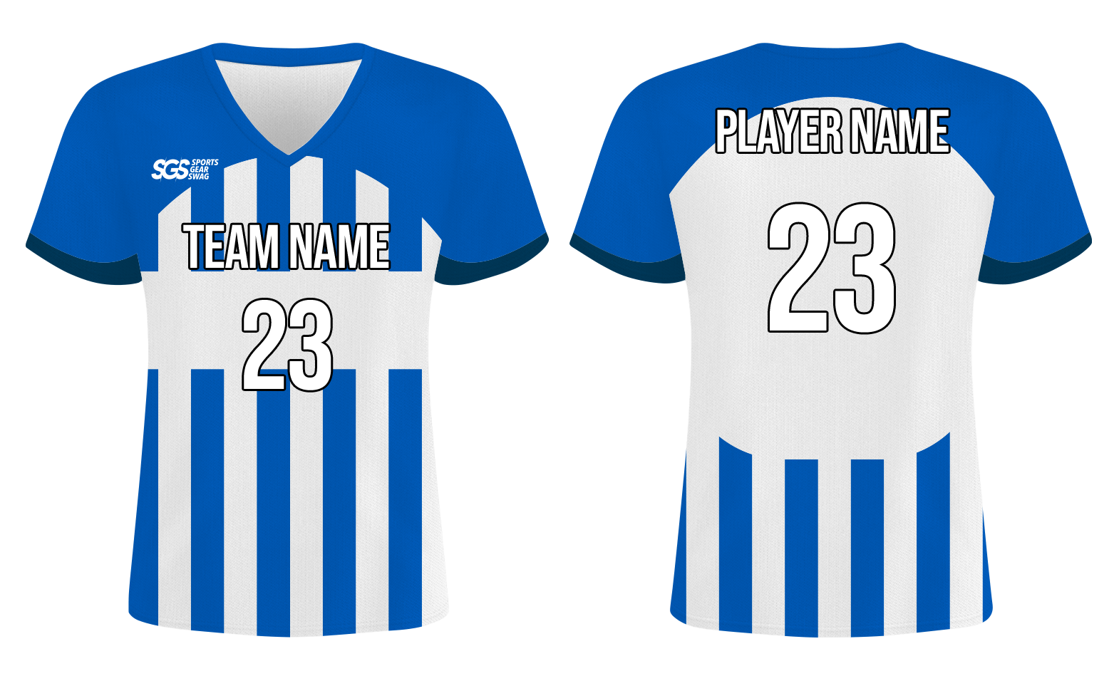 Custom athletic blue and white adult youth unisex soccer jerseys - Jersey