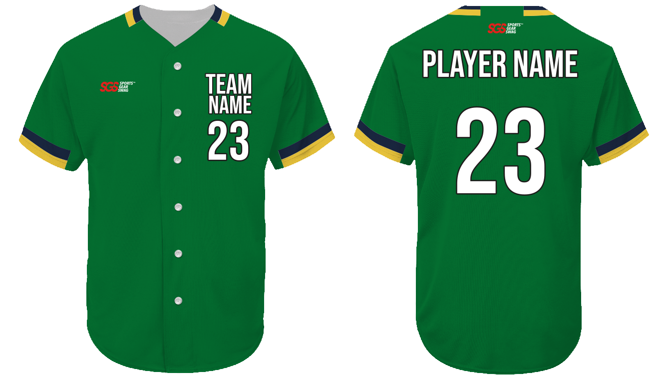 Custom leprechaun lime adult youth unisex full buttons baseball jersey - Jersey