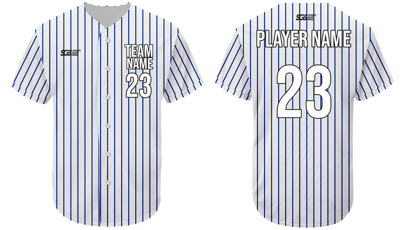 Custom royal flash adult youth unisex full buttons baseball jersey - Jersey