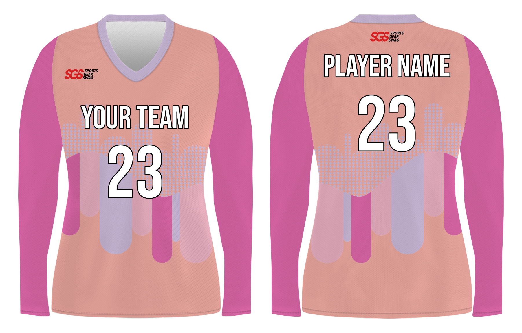 Custom pastel abstract adult youth volleyball  long sleeve jersey - Jersey
