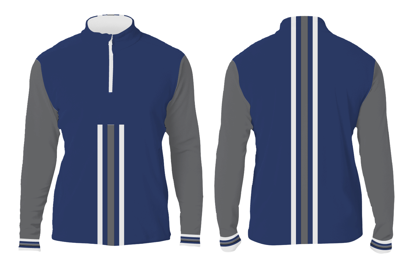 Custom tri-stripe quarter-zip adult youth unisex jacket - Jacket
