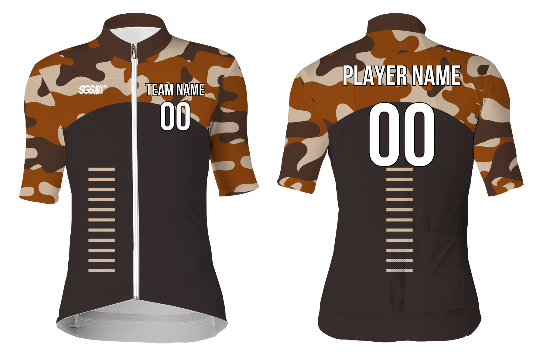 Custom cycling short sleeve adult youth unisex contemporary camo - Jersey