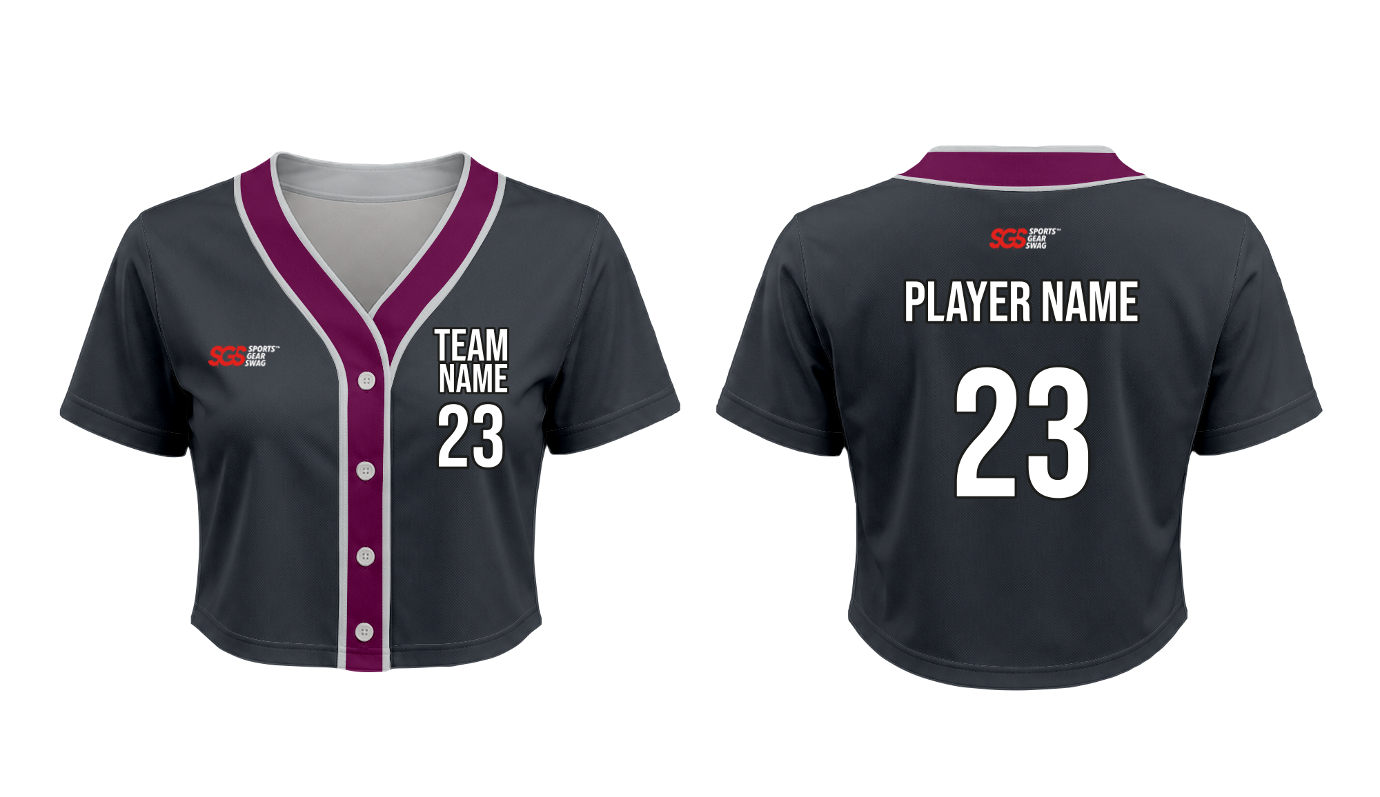 Custom Gameface Cropped Adult Youth Unisex Softball Jersey - CROPPED-SOFTBALL-JERSEYS