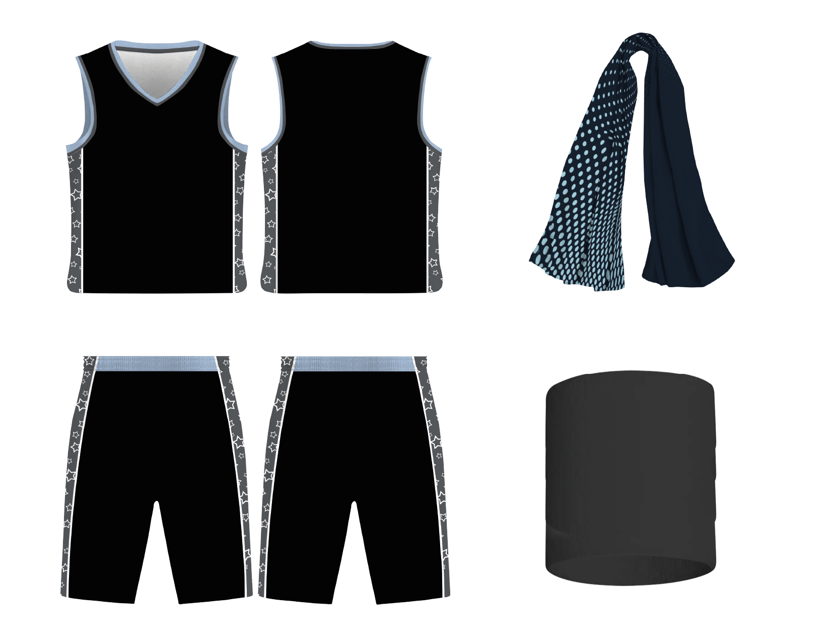Custom side panel stars adult youth unisex basketball jersey - reversible uniform - Jersey