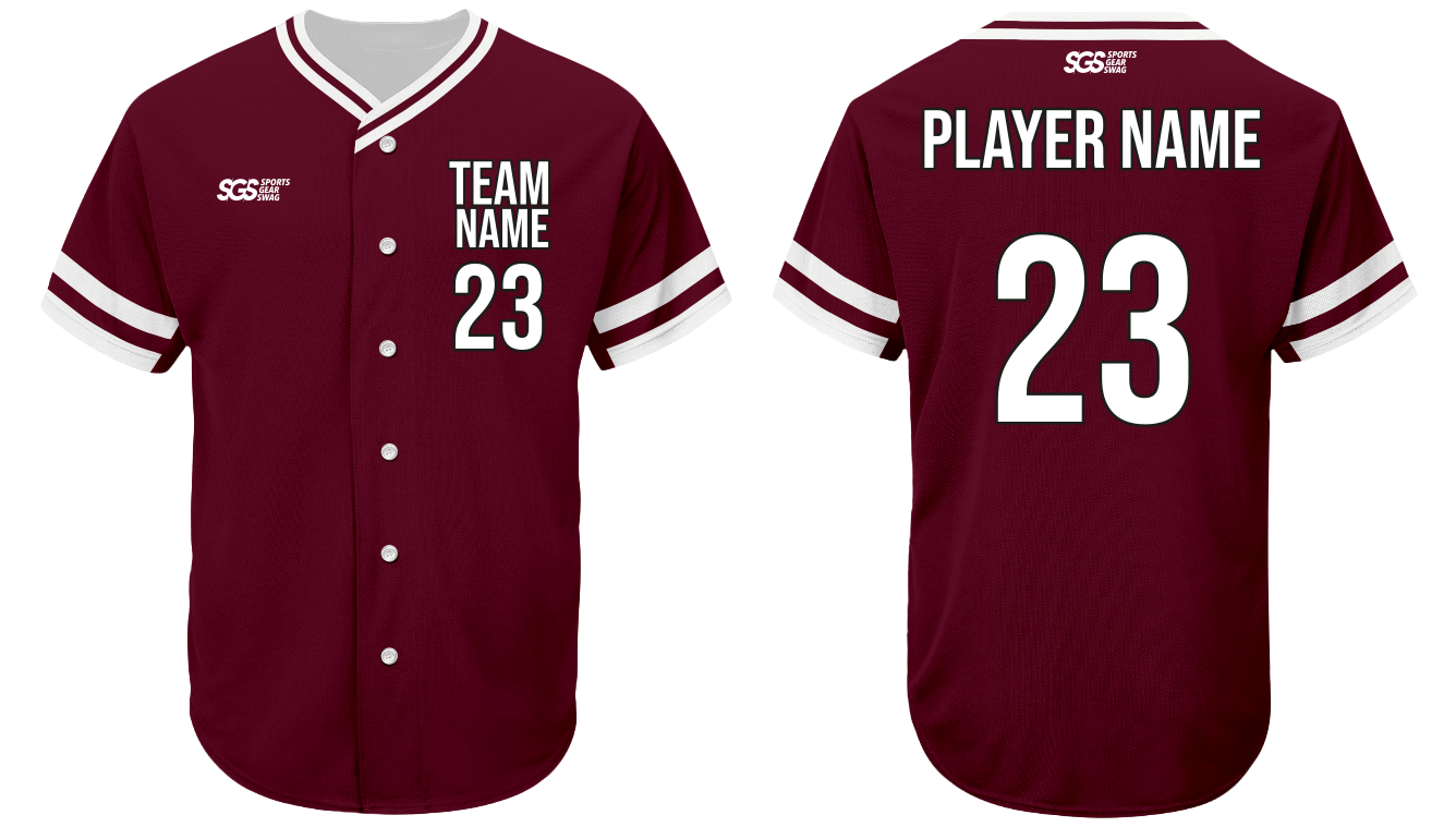 Custom brownish crimson adult youth unisex full buttons softball jersey - Jersey