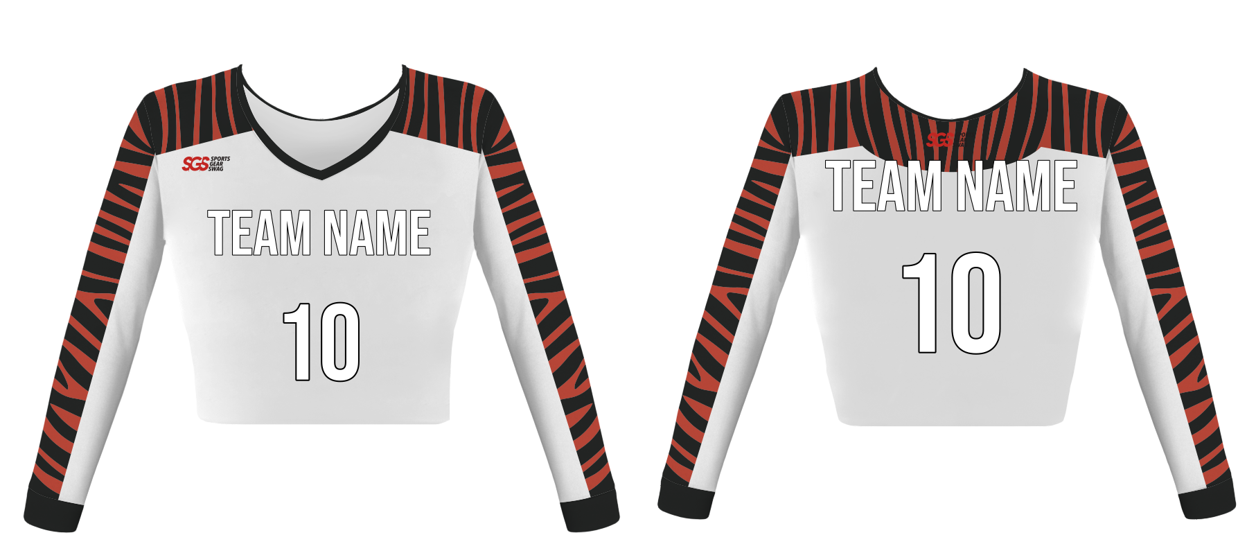 Custom body camo design youth adult unisex cheerleading long sleeve crop top jersey - Jersey