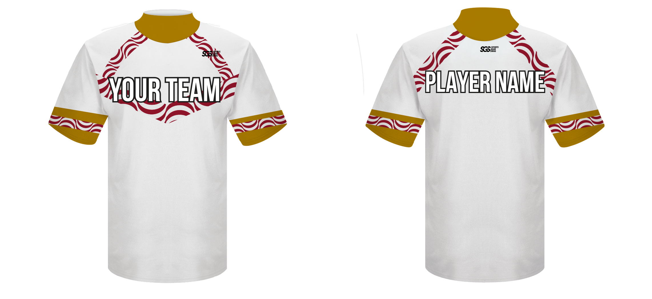 Custom ivory crimson abstract adult youth unisex cheerleading short sleeve turtleneck jersey - Jersey