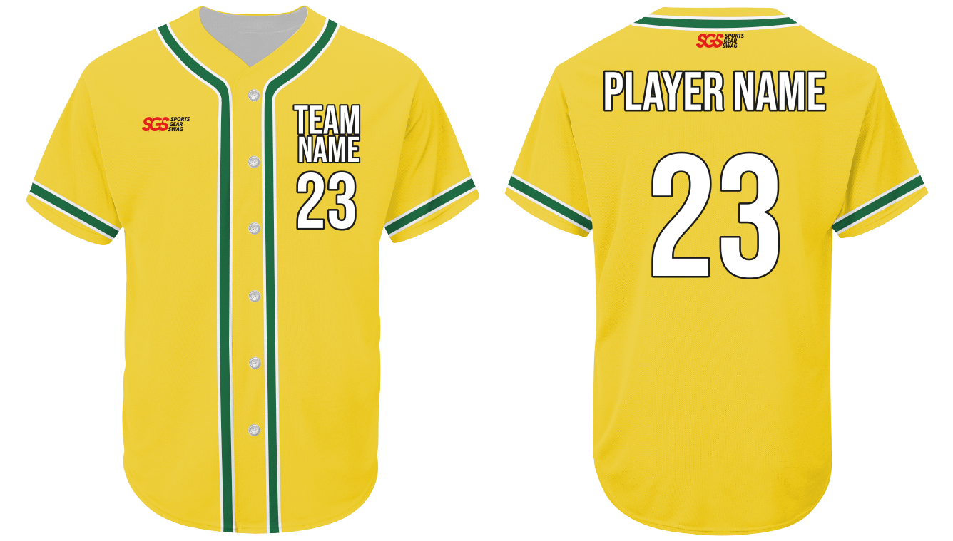 Custom full button two lines   adult youth unisex baseball jersey - Jersey
