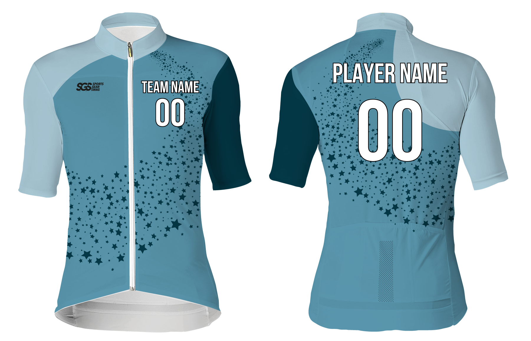 Custom cycling short sleeve adult youth unisex lunar starlight - Jersey