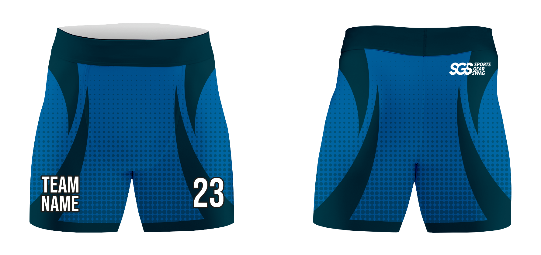 Custom compression dance shorts blue dotscape - Dance-shorts