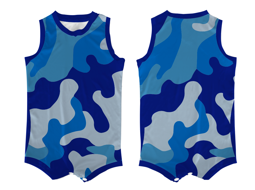 Custom blue army camo toddler basketball uniform - Jersey