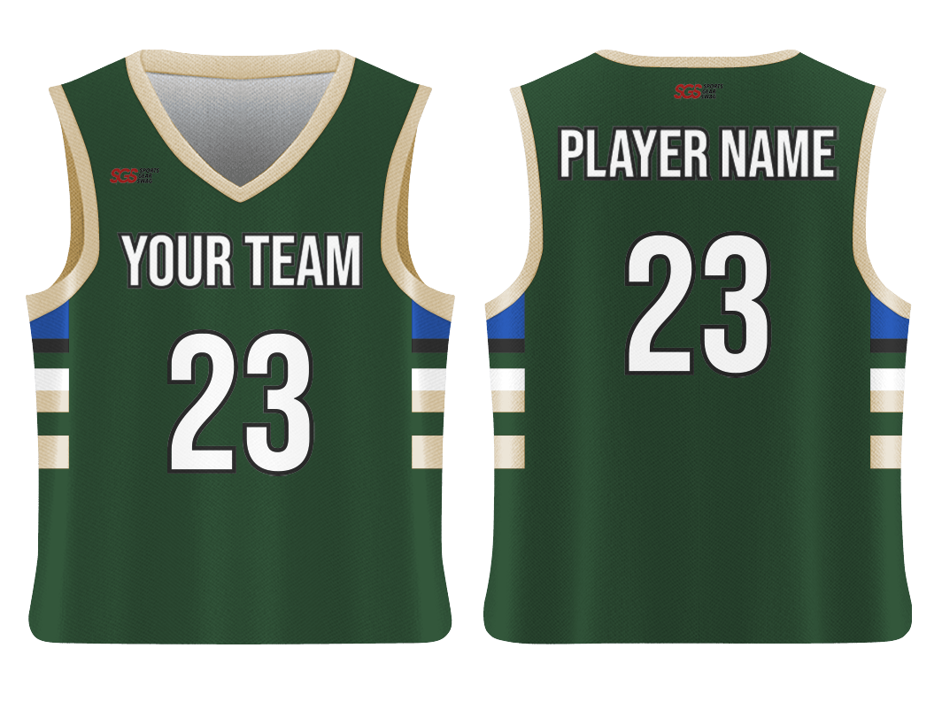 Custom elegant green adult youth unisex basketball jersey - reversible uniform - Jersey